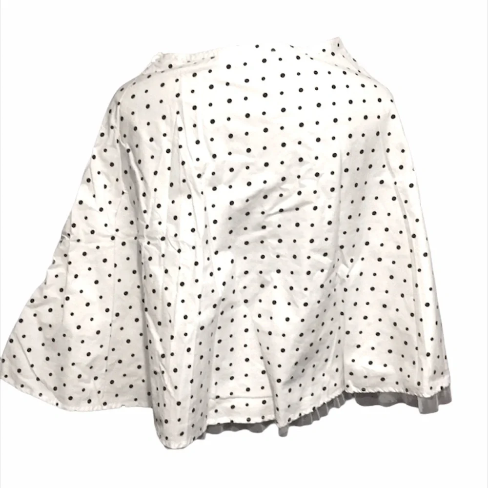 Justice Polka Dot Flower Skirt, White, Black, 10